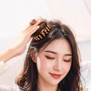 원목 두피마사지기 머리 괄사 경락 마사지 지압 브러쉬 두피 승모근 케어