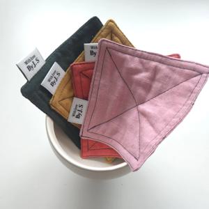 바이오워싱 4중 순면 소창 티코스터 컵받침 홈카페 찻잔 받침 4color