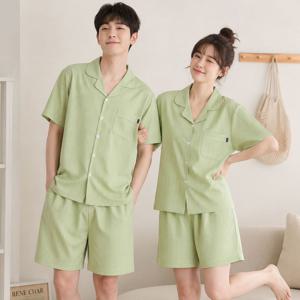 퓨어브리즈 요루면 스트라이프 여름 커플잠옷 반팔 파자마