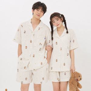 버터드림 요루면 스트라이프 여름 커플잠옷 반팔 파자마