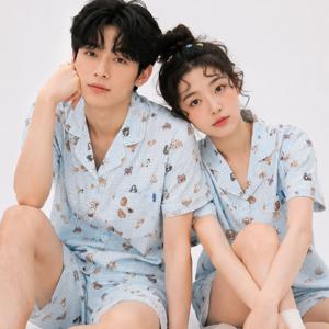 버디체크 요루면 여름 커플잠옷 반팔 파자마