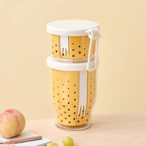 휴대하기 편리한 결합형 과일야채컵 옐로 400ml 760ml