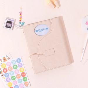 슈슈 초음파앨범 6공바인더 PU 레더 접착식 포토앨범 바닐라