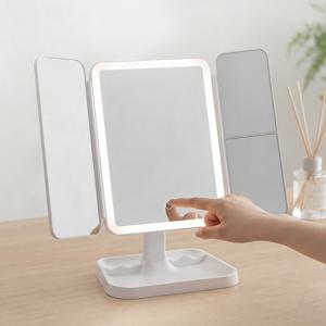 탁상용 LED 거울 접이식 메이크업 무선 조명 스탠드 화장대