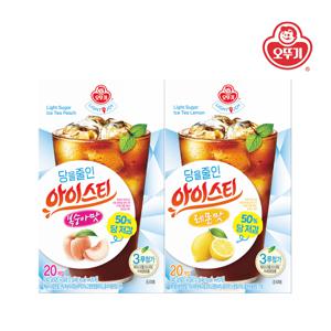 LIGHT&JOY 당을줄인 아이스티 240g 복숭아맛*1개+레몬맛*1개