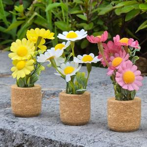데이지 코르크 꽃화분 마그넷(냉장고 자석)