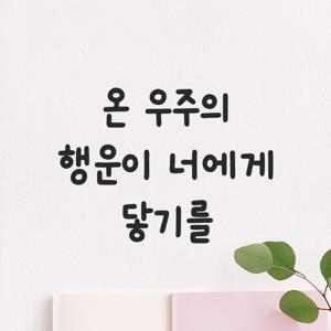 인테리어 귀여운 손글씨 레터링 스티커 - 온 우주의 행운이 너에게 닿기를 LMM-106