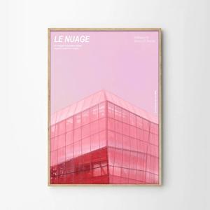 핑크 컬러포인트 모던 건축 인테리어 포스터 액자 LE NUAGE