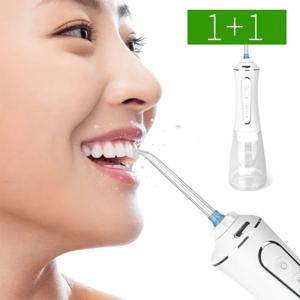 1+1 IPX7방수 구강세정기 휴대용 충전식 300ml 물탱크 분리세척 물치실