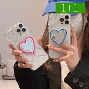 1+1 스마트톡 핸드폰거치대 거울 하트 그립 홀더