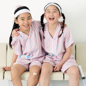 키즈 실크핏 메종핑크S 반팔 여름 파자마 잠옷 상하세트