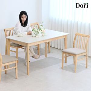 노벨라 내추럴 4인 식탁 세트 / 식탁 테이블 4인용 베이지 세라믹 포세린 벤치 의자