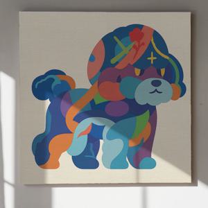 애견카페 그림 컬러풀 드림 비숑 캔버스 액자 홈데코 개업선물 집들이선물