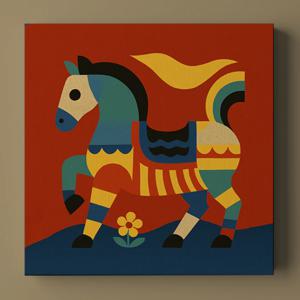 deul 작가 인테리어 추상 말 일러스트 캔버스 액자 _ Dancing Horse of