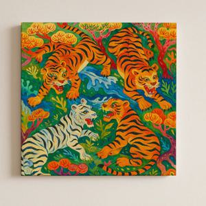 백호 호랑이 그림 풍수 인테리어 액자 민화 캔버스 거실 현관 개업 집들이 선물
