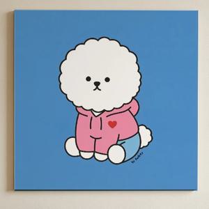 귀여운 강아지 일러스트 캔버스 액자 인테리어 그림 (4종)