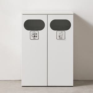 사무실 학교 아파트 재활용 쓰레기  2칸 분리수거함 쓰레기통 70L+봉투20매