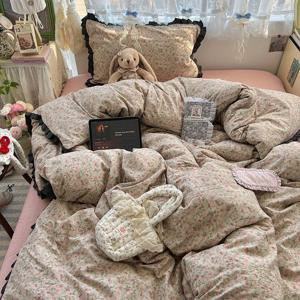 [해외] 빈티지 레이스 사계절 이불 커버 배게 매트리스 커버세트 레트로  차렵이불