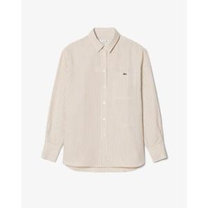 라코스테 [여성] 26SS 린넨 블렌디드 스트라이프 셔츠 CF1429-56G 8GI(아이보리)