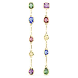 Imber 드롭 이어링, 믹스 컷, 멀티컬러, 18K 골드 피니시