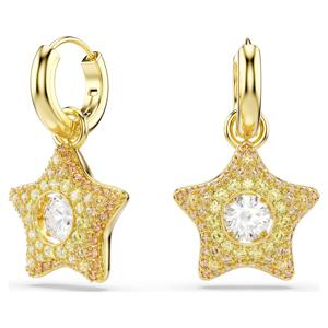 Sublima 드롭 이어링, 라운드 컷, 별, 멀티컬러, 18K 골드 피니시