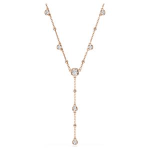 Imber Y 네크리스, 라운드 컷, 화이트, 18K 로즈 골드 피니시