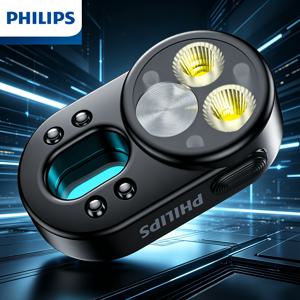TEMU 필립스 다기능 고출력 손전등: 휴대가 간편한 컴팩트 64mm 디자인; 3W 고휘도 스팟 및 플러드 듀얼 모드 조명; 편리한 보관을 위한 클립 및 랜야드 기능