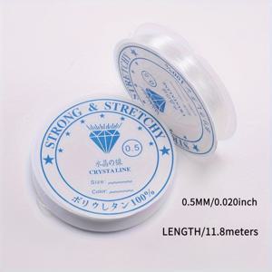 TEMU 투명 나일론 탄성 실 - 손으로 짠 비즈 스트링 비즈 실, 0.5-1.0MM - 팔찌, 목걸이, 비즈 주얼리 추가 재료, 변색 방지 유연한 공예 실, 투명 탄성 실 장식에 적합