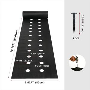 2구멍 블랙 잡초 방지 천, 2.62피트 폭 사전 천공 잡초 매트 + 정원 말뚝 7개 포함, 통기성 및 물 투과성, 도구 없이 사용 가능, 채소, 딸기, 화분용