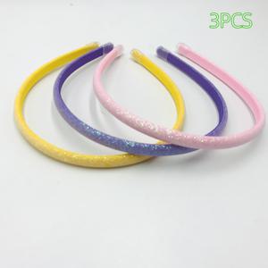 TEMU 3/6/8개입 신상 글리터 프로스트 헤어 후프 0.8CM 캔디 컬러 여성용 글리터 파우더 헤어밴드 PU 글리터 헤어 버클 헤어 장식