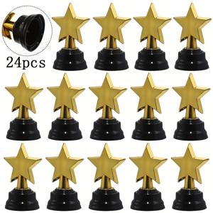 TEMU 24개 세트 미니 스타 상품 - 파티 상품, 스포츠 메달, 대회 수상, 이벤트, 파티 선물용 플라스틱 스타 트로피