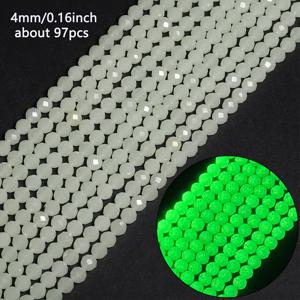 TEMU 97개 4mm 컬러풀 면처리 발광 비즈 - DIY 주얼리 만들기용 야광 돌 공예 비즈, 섬세한 팔찌, 귀걸이, 목걸이 - 이상적인 선물 & 공예 재료, 창의적인 공예|생동감 넘치는 비즈|발광 비즈 재료, 주얼리 만들기용 비즈