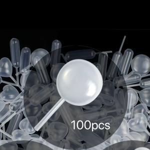 TEMU 100개 0.14Oz 플라스틱 스포이드, 플라스틱 피펫, 하트 모양 원형 직사각형 플라스틱 스퀴즈 피펫, 초콜릿, 컵케이크, 빨대에 적합 (20Oz) (1.) 플라스틱 레진 혼합 컵 100개 포함, 미술 에폭시 레진 캐스팅 도구용