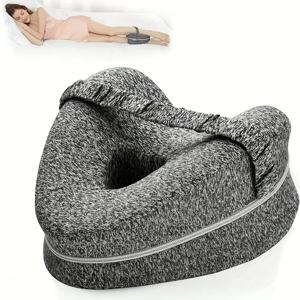 TEMU 1개 다리 베개 인체공학적 옆으로 자는 베개 무릎 베개 스트랩 포함 옆으로 자는 사람 다리 지지 쿠션 탈착식 및 세탁 가능한 커버