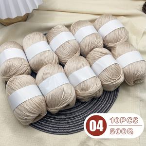 10개입 럭셔리 혼방 실 [약 500g/팩 10개] 부드럽고 피부 친화적인 울과 캐시미어 뜨개질 실 - 스웨터, 스카프, 모자, 아기 담요, 가디건, 재킷에 적합 | 다양한 색상 제공