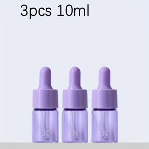 3개입 10ml 리필 가능한 미니 드로퍼 병, 마카롱 컬러 유리 에센셜 오일용, 재사용 가능한 향수 용기