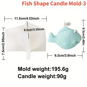TEMU 1개 3D 바다 물고기 양초 몰드, 열대 물고기와 돌고래 디자인 특징, 비누, 소이 왁스 양초, 석고, 에폭시 레진 및 다양한 공예품 제작에 적합