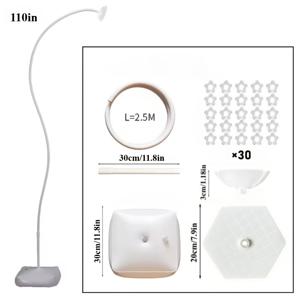 TEMU 1.5M/2.5M 자유형 곡선 풍선 아치 키트, 강화 베이스가 있는 반원형 풍선 스탠드, 물통 및 풍선 클립 포함, 결혼식, 휴일 및 생일 파티 장식에 적합, 내구성이 뛰어나고 재사용 가능