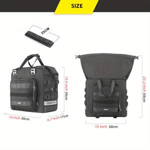 TEMU Rhinowalk 사이드백 퀵 릴리스 3D 큐브 테일백 25L-32L 확장형 팬니어 백 수납 가방