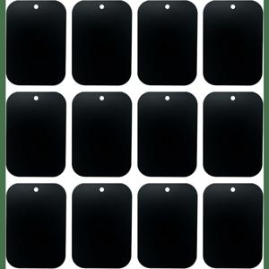 12개 또는 8개 검정색 직사각형 마운트 메탈 플레이트, 아이폰 듀오, 아이폰 프로 맥스용 폰 자석 휴대폰 스탠드 (전면 접착식) 포함, 마그네틱 차량용 거치대 폰 홀더