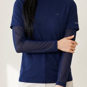 TEMU [BFL] 여성 냉감 반목 쿨티 일체형 토시티셔츠 골프 아웃도어 등산 작업복