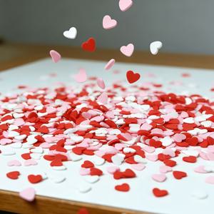 TEMU 2900개 하트 모양 폴리머 클레이 - 핑크/화이트/레드 혼합, DIY 공예, 슬라임 재료, 생일 파티 장식, 발렌타인데이/부활절/어버이날, 프로포즈/결혼/기념일, 헤어 & 폰케이스 장식용
