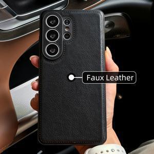 TEMU 휴대폰 케이스 - 고급 레트로 인조 가죽 충격 방지 가을 휴대폰 케이스, 삼성 갤럭시 S26 울트라 S26 S25 S24 울트라 플러스 호환, 생일 및 비즈니스 선물로 적합, 내구성 있는 얼룩 방지 지문 방지 남성용 새로운 휴대폰 케이스