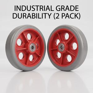 TEMU 4.9인치 (125mm) 헤비 듀티 산업용 캐스터 휠, 2개 팩 330Lbs 하중 용량 폴리우레탄 교체 휠 ( 밀폐형 볼 베어링 포함), 작업장 서비스 카트, 작업대, 차고 공구 카트, 손수레용 저소음 부드러운 캐스터, 8mm 보어 옵션
