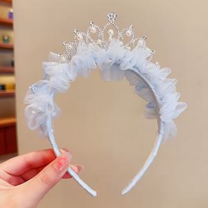 TEMU 앞머리와 술 장식이 있는 달콤하고 귀여운 왕관 머리띠, 헤어 액세서리