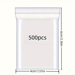 TEMU 500개 PVC 투명 쥬얼리 지퍼백 세트 - 팔찌, 목걸이, 귀걸이에 적합한 다용도 투명 플라스틱 쥬얼리 파우치, 휴대용 액세서리 보관함, 데스크탑 디스플레이에 이상적