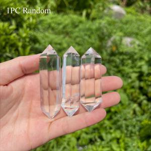 TEMU 1개 랜덤 천연 투명 더블 포인트, 타워 막대, 6면 다각형 목걸이, 패션, 홈 데코 장식품, 부모님을 위한 최고의 선물, 동창생을 위한 졸업 시즌 선물