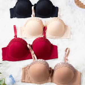 TEMU 4pcs 세트 '언더웨어 자수 나비 언더와이어 브라 & 팬티 미끄럼 방지 패션 여성용 섹시 브라