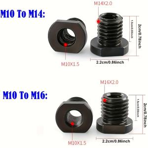 TEMU 2개 앵글 그라인더 변환 어댑터 - M10 to M14/M16 금속 나사산 어댑터 세트, 광택 도구 스피널 너트 커넥터 (전동 공구용) - 매니아 및 전문가에게 적합, 전문가용 연마 | 내구성 있는 금속 디자인 | 고품질 나사산