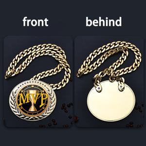 TEMU 스포츠 MVP 턴오버 체인 - 6인치 대형 골든 메달 트로피 (축구, 농구, 축구 챔피언용), 운동 성취 및 MVP 수상 기념